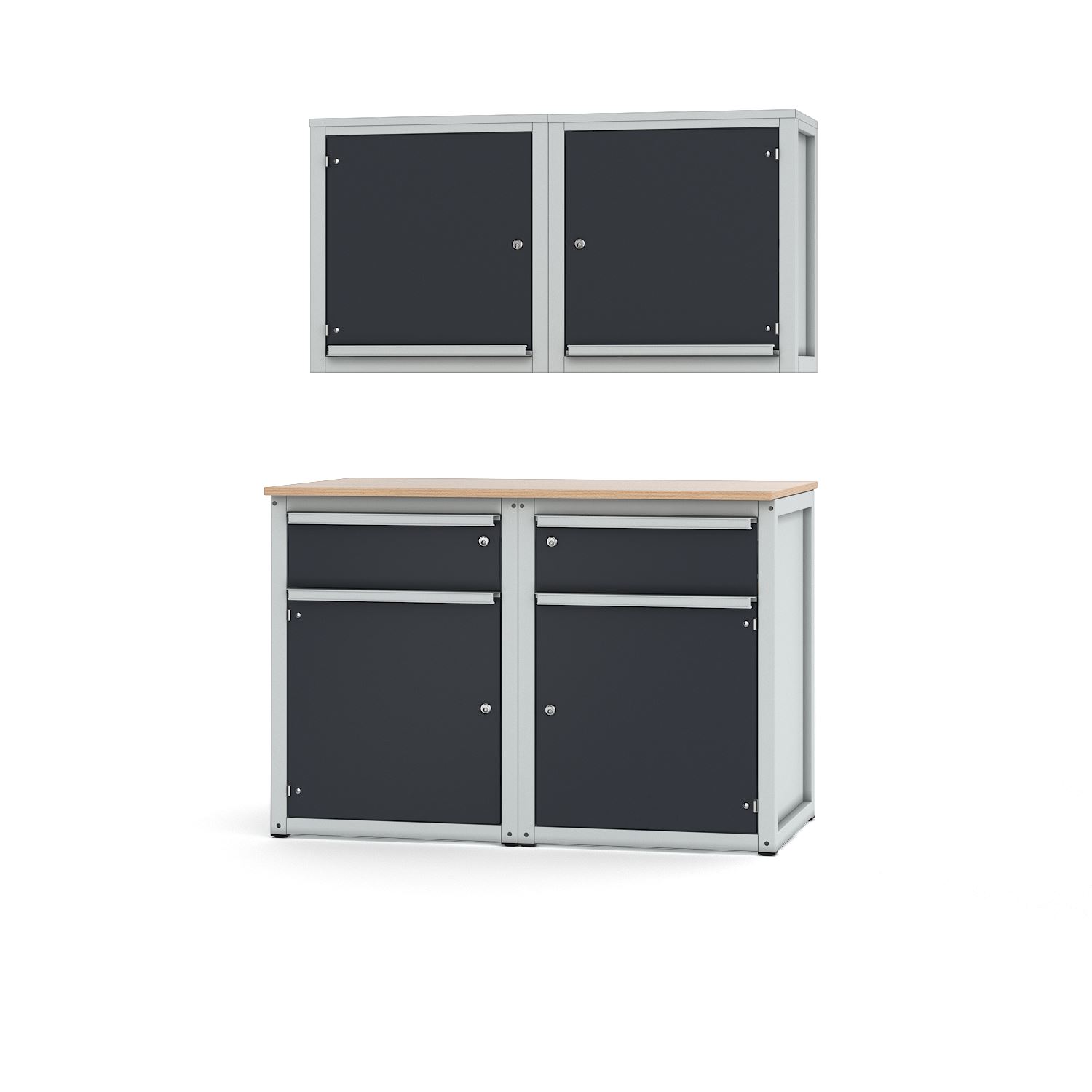 Sockel- und Hängeschrank Kombination Variante 4