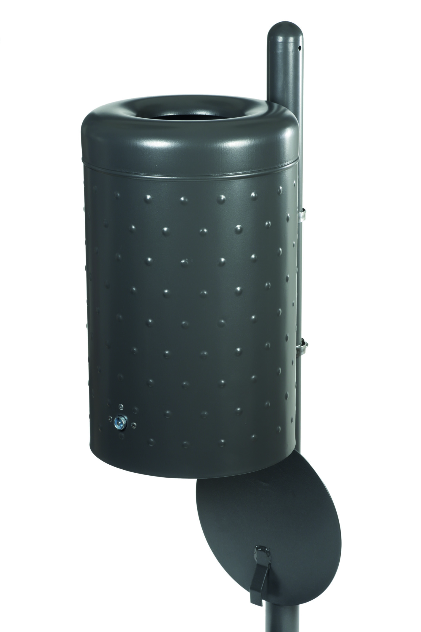 7008-10-geoeffnet_cmyk Rund-Abfallbehälter mit Bodenentleerung