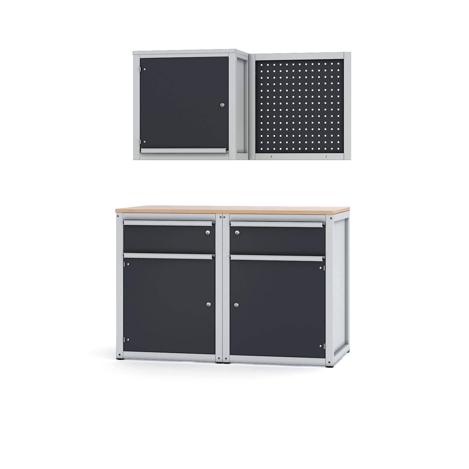 Sockel- und Hängeschrank Kombination Variante 2