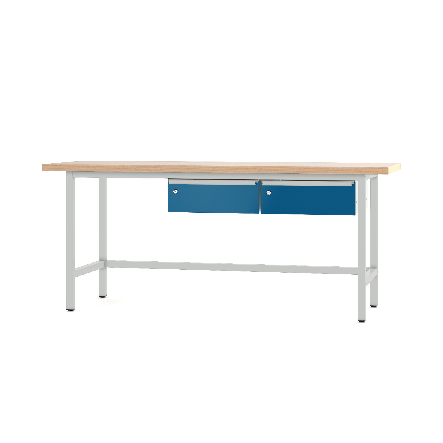 Werktisch_31-WT-011_lichtgrau_enzianblau Schubladen für Werktisch Typ 31-WT (mitte, rechts)