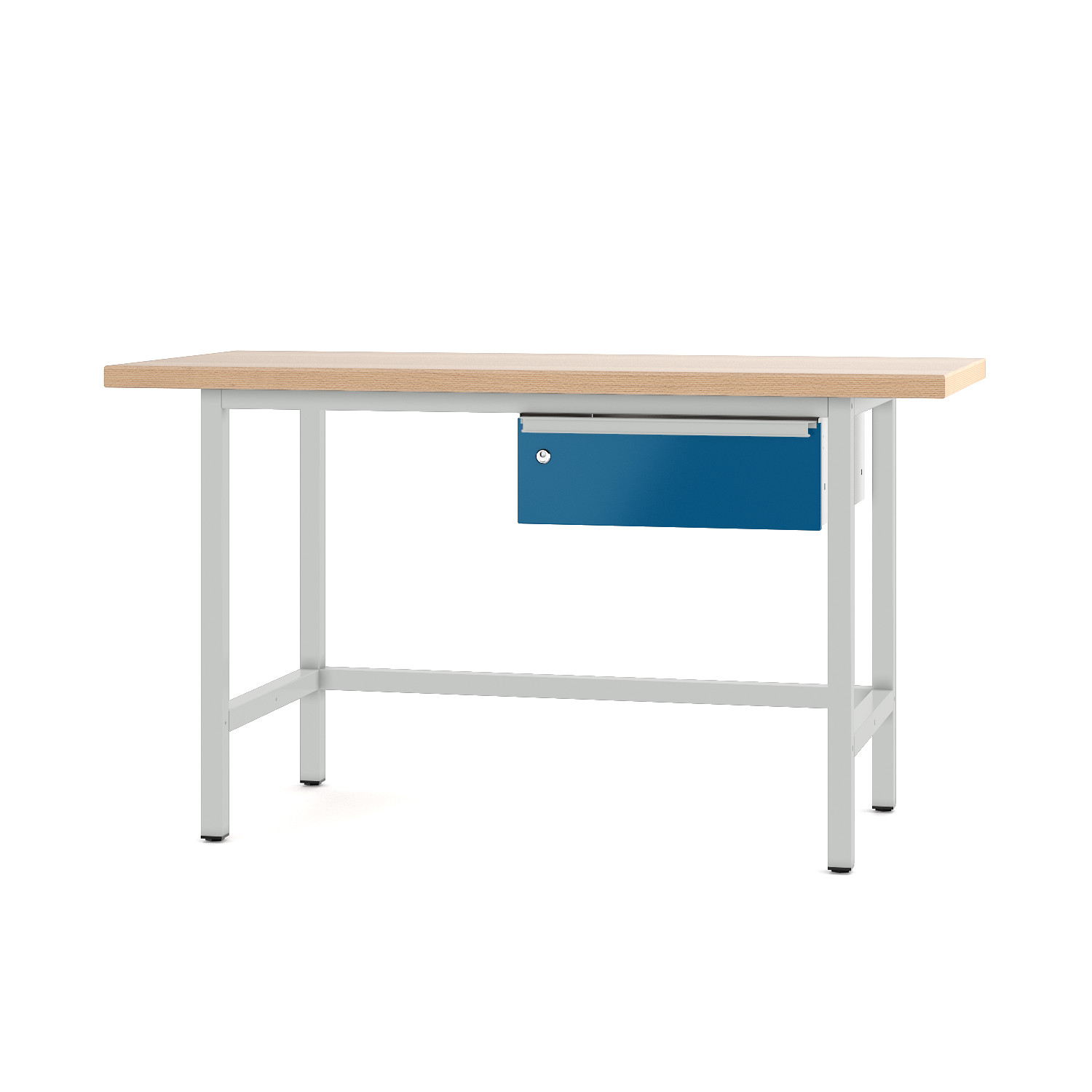 Werktisch_21-WT-01_lichtgrau_enzianblau Schublade für Werktisch Typ 21 WT (rechts)